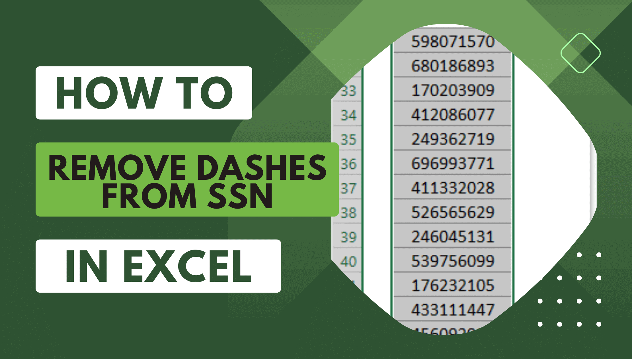 Easy Guide How to Remove Dashes from SSN in Excel