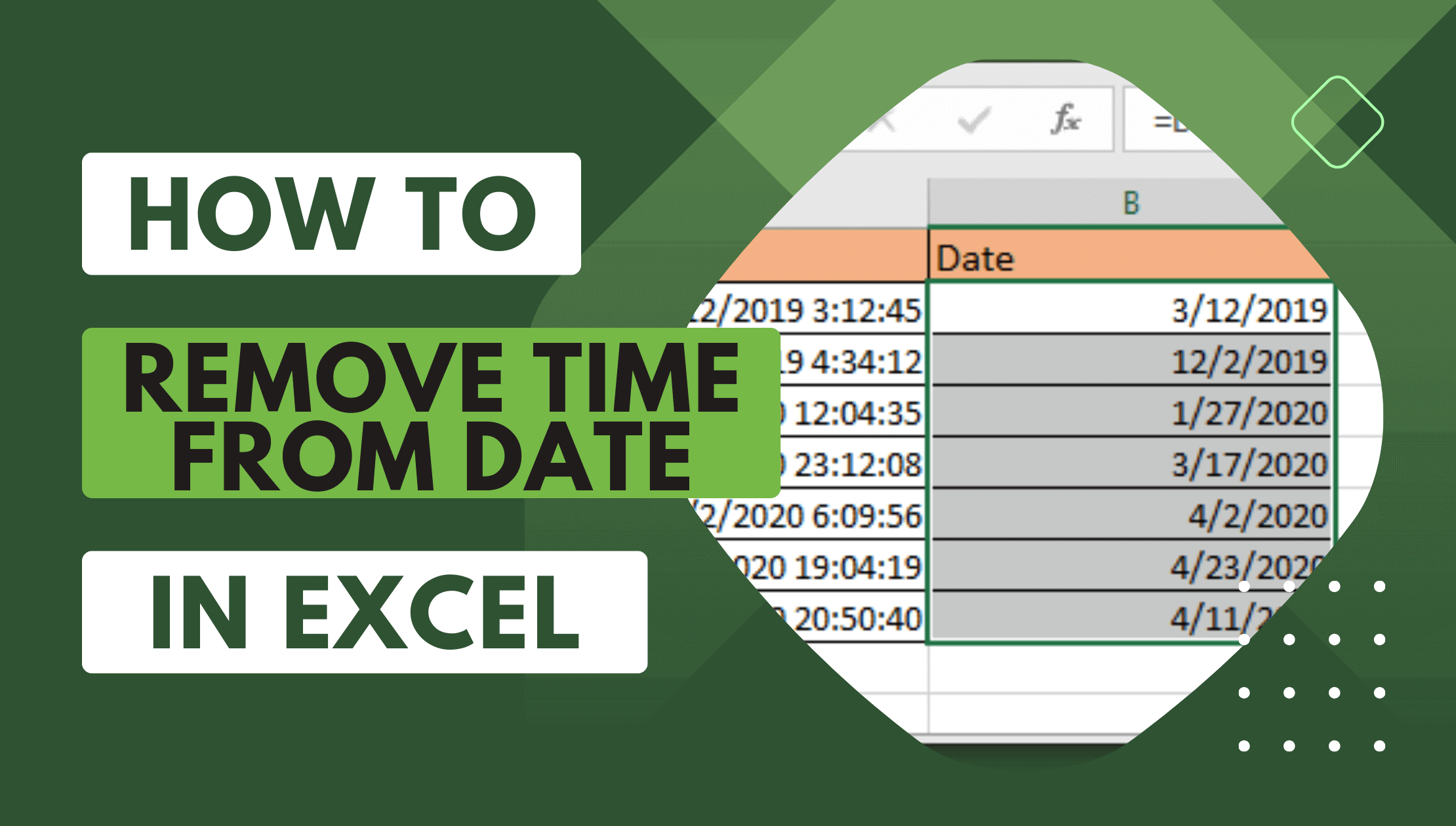 How to Remove Time From Date in Excel