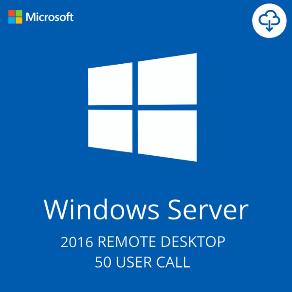 Microsoft Windows Server 2016 Remote Desktop Services 50 User CALs - Windows Server 2016 RDS